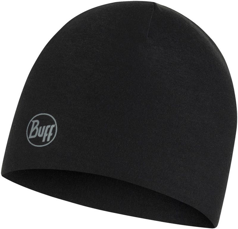 Тонкая теплая спортивная шапка Buff Hat Thermonet Solid Black Фото 1