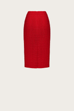 Юбка из красного хлопкового твида