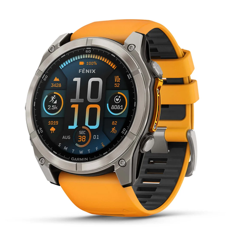 Умные часы Garmin Fenix 8 51мм AMOLED Sapphire Orange Band