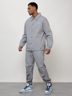 Спортивный костюм мужской модный серого цвета 15010Sr