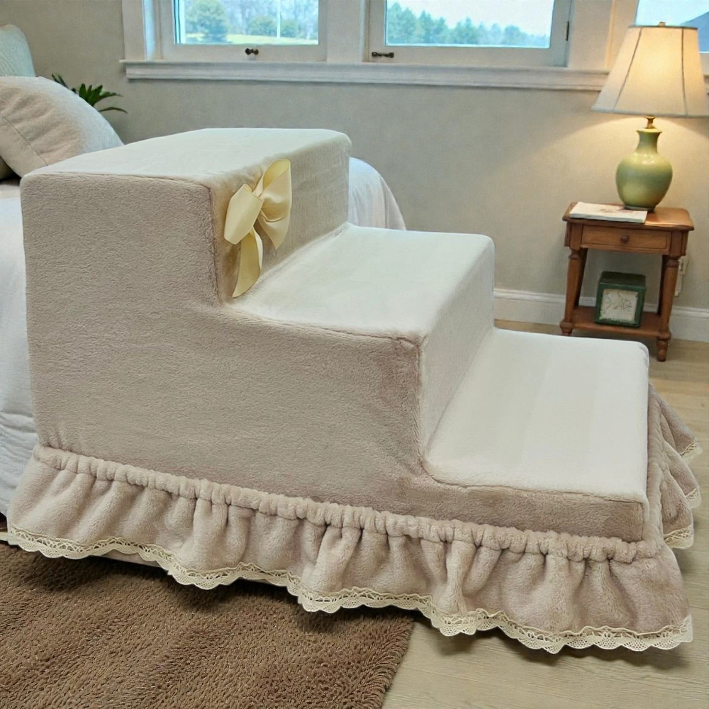 2043 Лесенка с рюшей, светло-бежевая