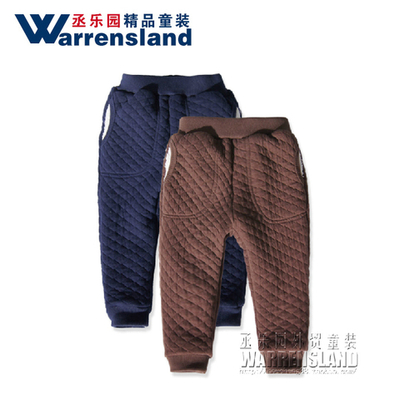 Брюки детские трикотажные утепленные стеганые с карманами