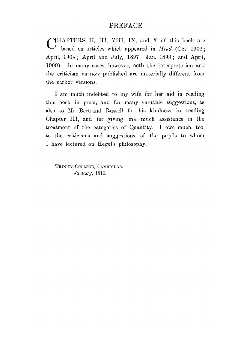 A commentary on Hegel's logic | J.M. E. McTaggart