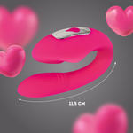 Розовый U-образный стимулятор для пар с пультом ДУ (Цвет: розовый)