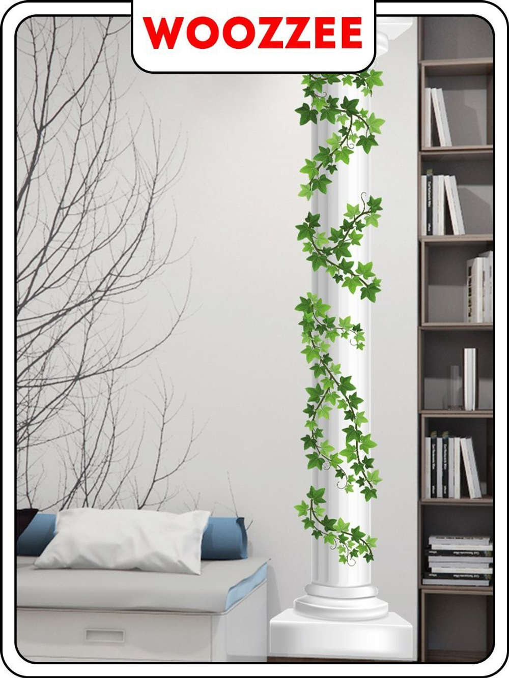 Наклейка декоративная "Колонна в зелени 1"