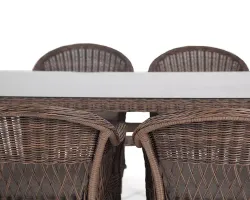 "Амароне" обеденная группа из искусственного ротанга на 6 персон, цвет коричневый