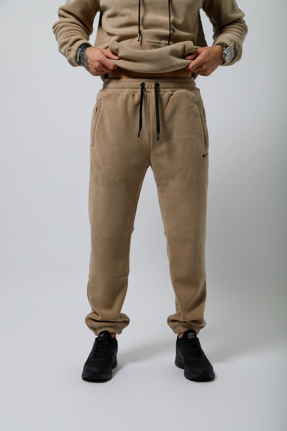 Штаны NIKE флис.5657В (беж.)