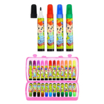 Фломастеры Basir, серия "Мышки", разноцветные, в пластиковом чемоданчике, с рисунком на корпусе, набор 24 цвета