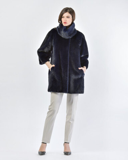 Полупальто из меха норки на кашемировой основе