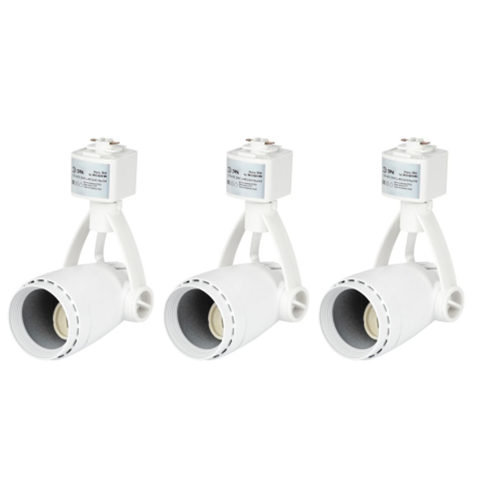 Трековые светильники однофазные ЭРА TR12-GU10-SET-4 WH под лампу GU10 белый набор 4 шт | Однофазные светильники под лампу