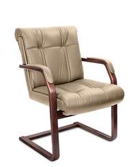 Кресло для посетителей Paris C бежевая кожа