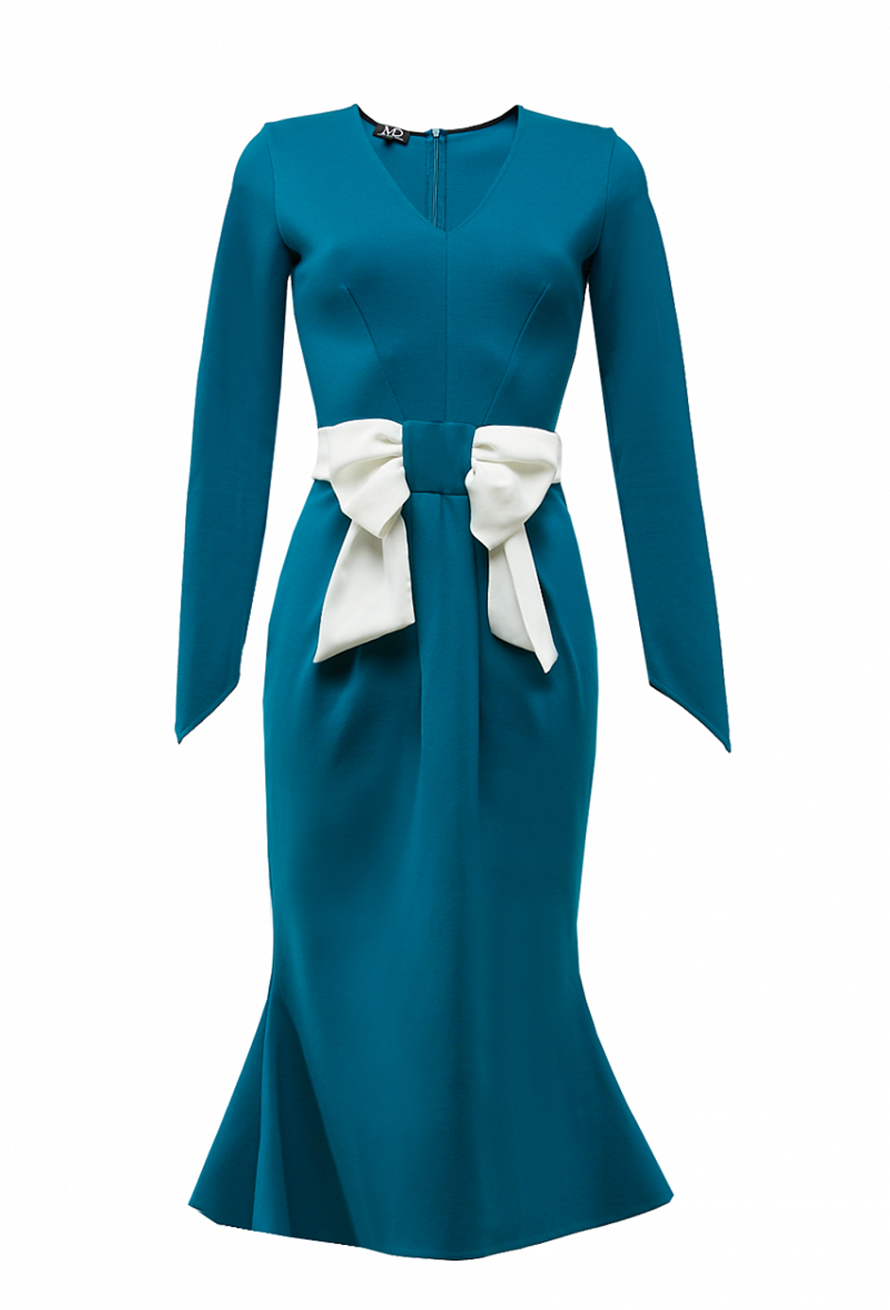 Платье с юбкой годе изумрудное 15-03-20FW