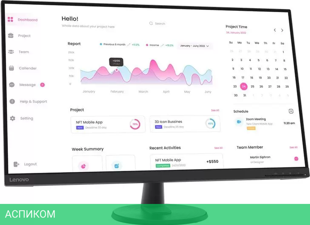 Монитор Lenovo D32-40 66FCGAC2EU