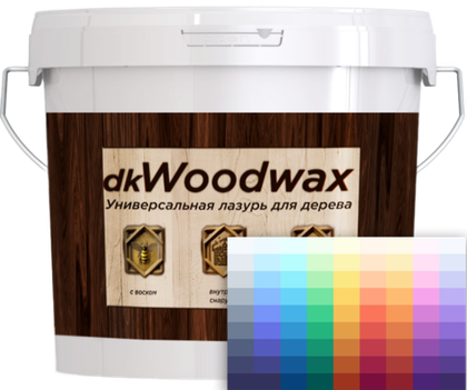 Профессиональная тонирующая пропитка с воском и антисептиком dkWoodwax цветная