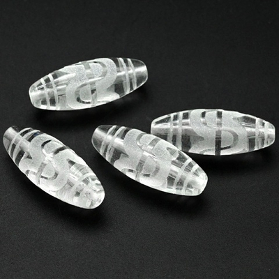 дзигх-вс Бусина ДЗИ из горного хрусталя "Волны судьбы" 30*10мм, шт