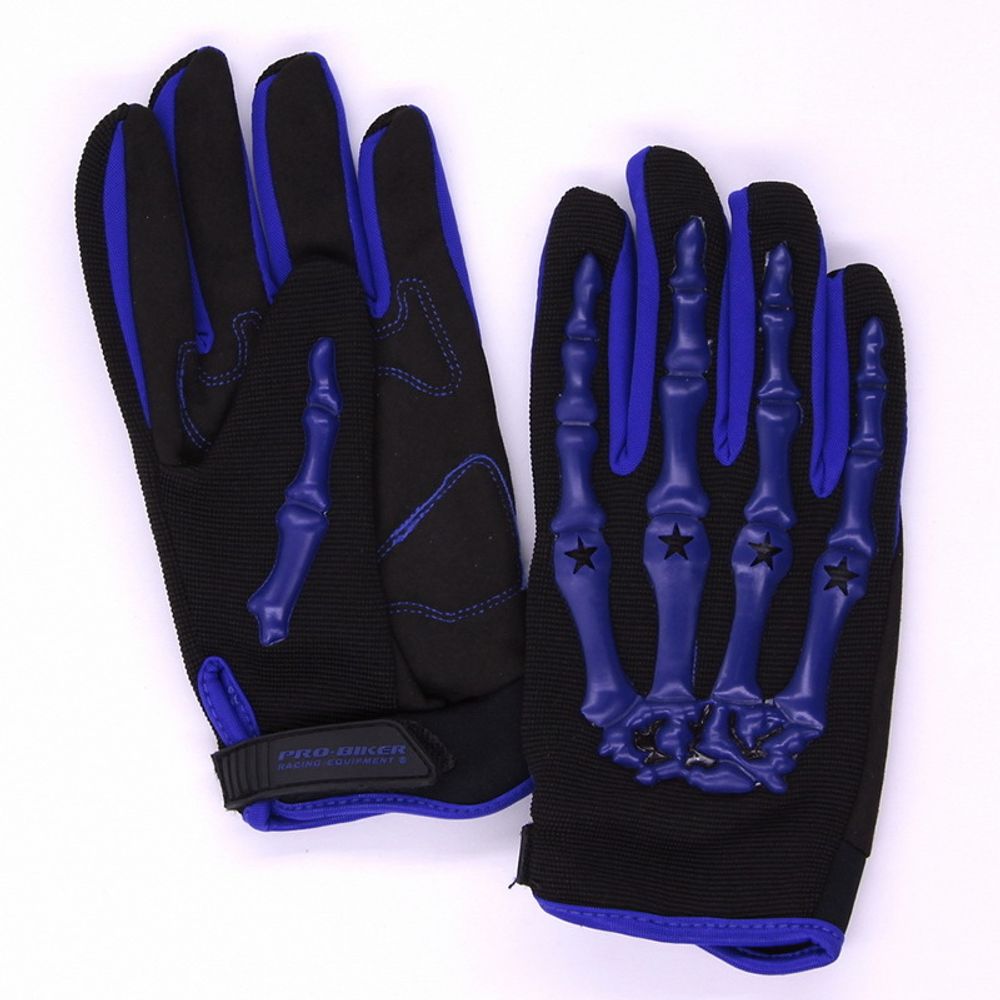 Перчатки Кости Синие с пальцами