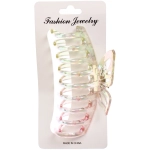 Заколка-краб для волос «Мон Пион», бабочка, микс 6 цветов, 11см (Блистер)