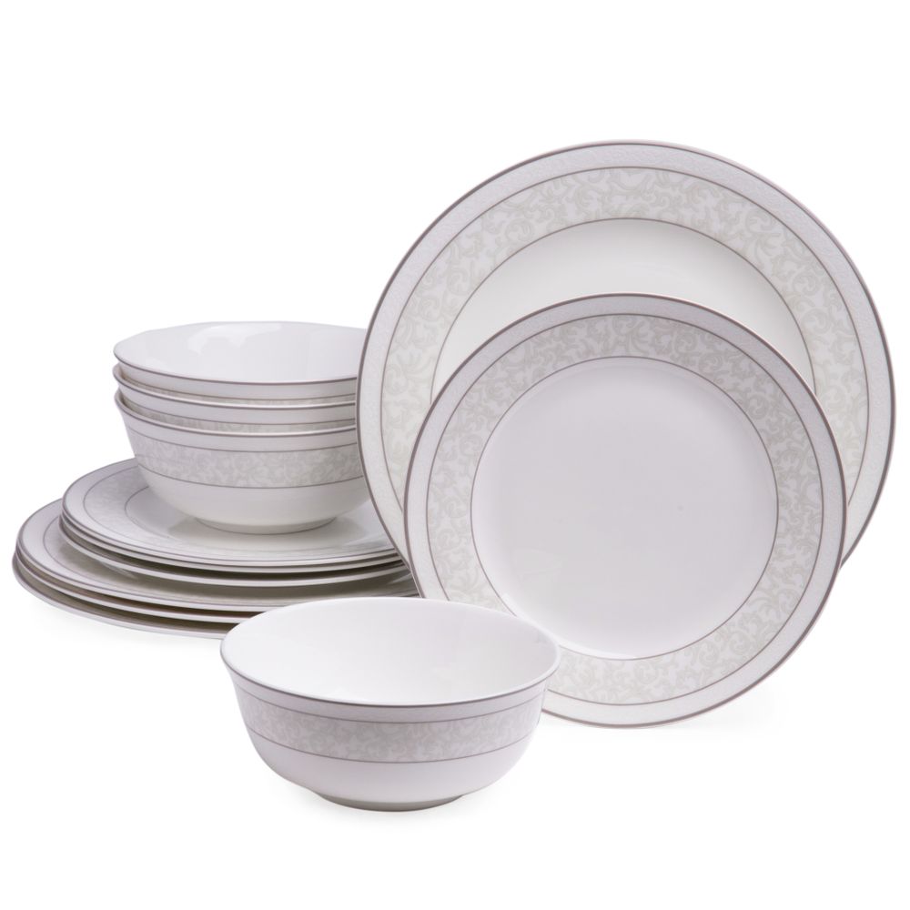 НАБОР ПОСУДЫ ОБЕДЕННОЙ LEFARD "GREY LACE" НА 4 ПЕР. 12 ПР.