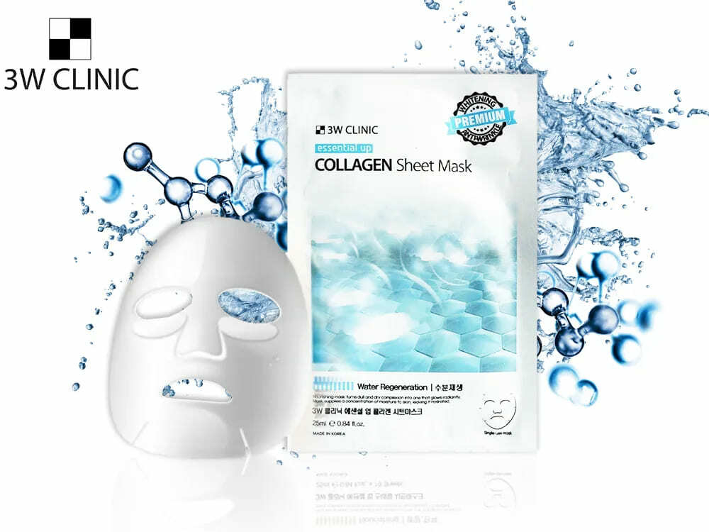 Маска для лица 3W Clinic Essential Up Collagen Sheet тканевая с коллагеном 25 мл