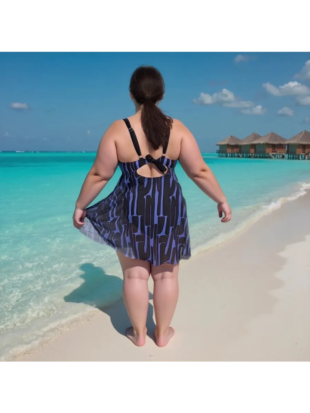 Купальник-платье слитный большой размер