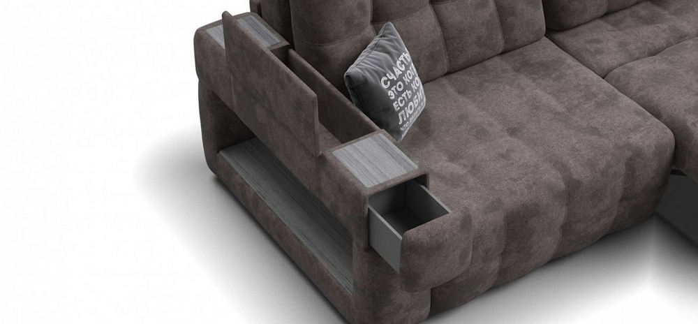 Диван Босс ХО Велюр Алькантара серый