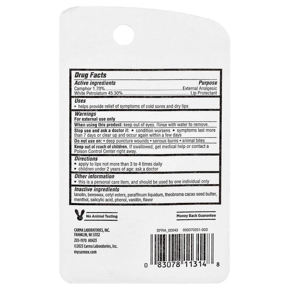 Carmex, классический бальзам для губ, заживляющий, 10 г (0,35 унции)