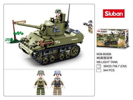 Конструктор пластм. Sluban " Армия. Легкий танк" 344 дет.