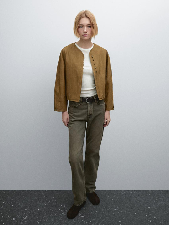 Massimo Dutti Джинсы с высокой посадкой, серый