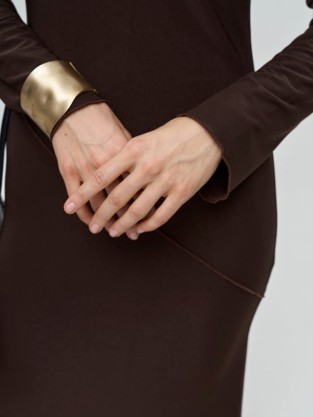 Платье приталенное Венера, коричневое