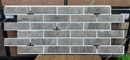 Клинкерная фасадная термопанель, плитка BestPoint Exclusive Cement Dark, ППС (пенополистирол), 1025x455 толщина 80 мм