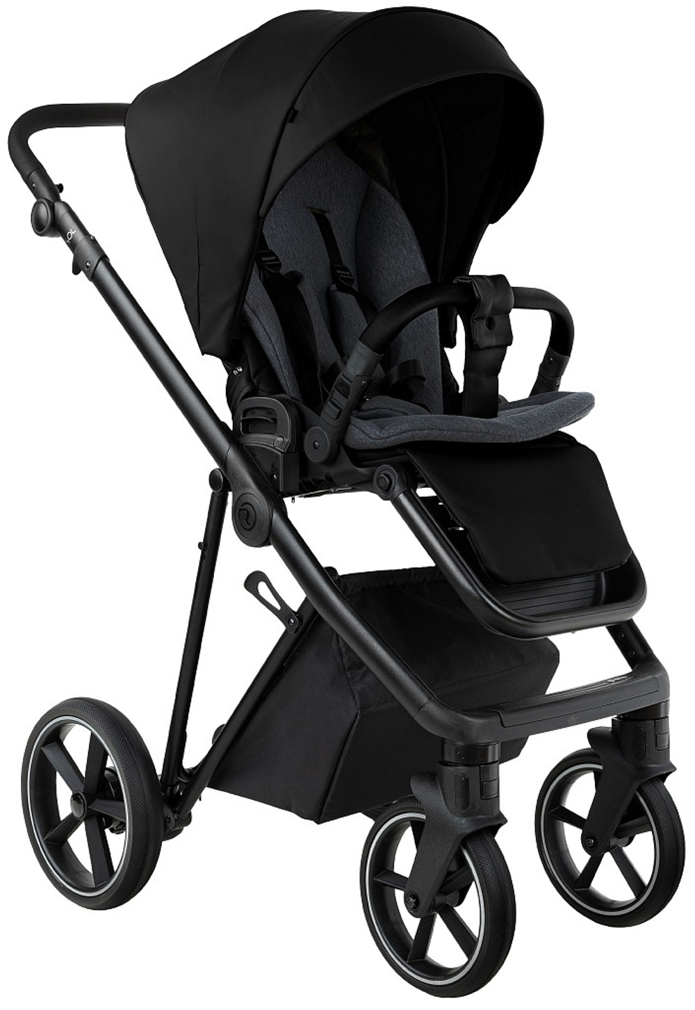 Детская коляска Roan Sol Vintage Leather 2.0 3 в 1 с автокреслом Pituso Baesa Pro Black SL/10/L Black/Black/руч.Черный