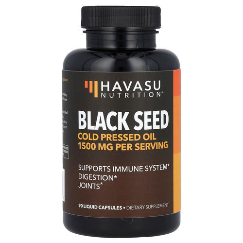 Havasu Nutrition, Black Seed, масло холодного отжима, 90 жидких капсул (500 мг на капсулу)