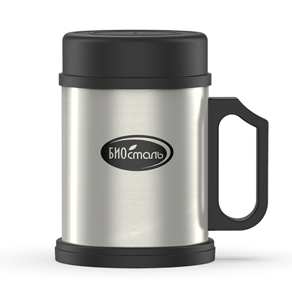 Термокружка Biostal (0,33 литра) с пластиковой ручкой и крышкой