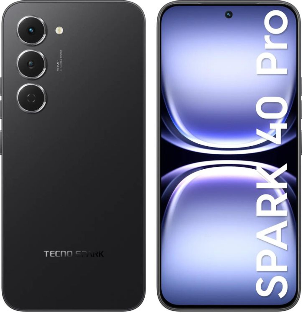 6.78" Смартфон TECNO Spark 40 Pro 8/128Gb,  NFC,  AMOLED,  144Гц,  5200мAч,  черный