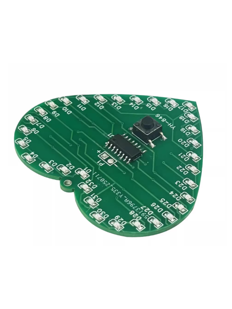 Набор для самостоятельной сборки и пайки (конструктор) "Мигающее сердце" с smd компонентами