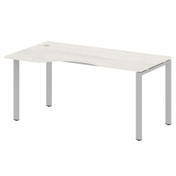 Metal System Стол криволинейный левый на П-образном м/к БП.СА-1 (L) Дуб Наварра/Металл Серый 1600*90