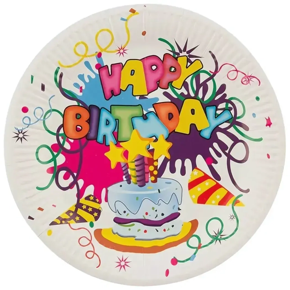 Набор бумажных тарелок Happy Birthday Волшебная страна 23 см, 6 шт