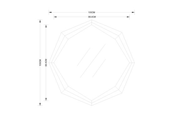 19-OA-9122 Зеркало 8 граней 100*100см
