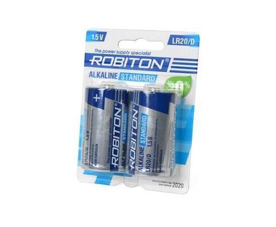 Батарейка ROBITON STANDARD LR20 BL2 (щелочной) тип D