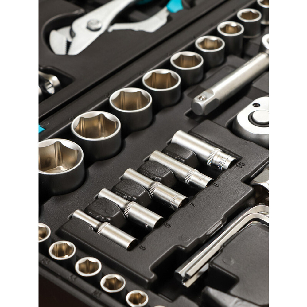 Набор слесарных инструментов Bartex, 1/2", 1/4", CrV сталь, кейс, 76 пр, шт