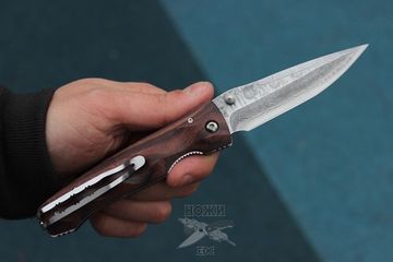 Складной нож Mcusta Damascus Elit Tactility MC-0122DR c клинком из стали VG-10 San Mai (Laminated Stainlesss Damascus) рукоять дерево