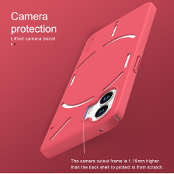 Тонкий жесткий чехол красного цвета от Nillkin для смартфон Nothing Phone (2), серия Super Frosted Shield