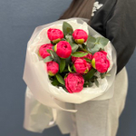 Букет "пион Корал Сансет и эвкалипт" #72