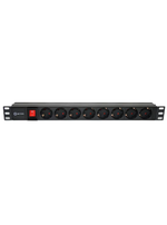 Блок розеток 19", 1U, 8 розеток, корпус алюминий, 5bites PDU819A-07