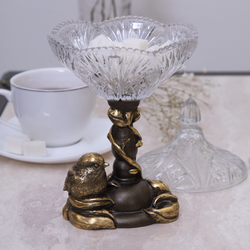 Сахарница стеклянная с крышкой Зарничка Свитти Бронза