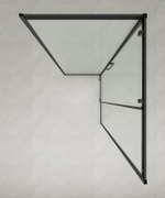 Душевое ограждение Loranto 120x90x190 раздвижная дверь, универсальная, прозрачное стекло 6 мм, профиль черный матовый (CS-AB02B-129)