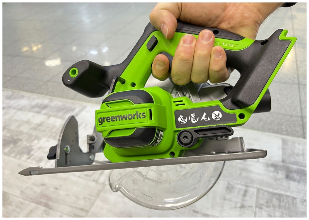 Циркулярная пила аккумуляторная GREENWORKS GD24CS 24V, бесщеточная, без АКБ и ЗУ (1500907)