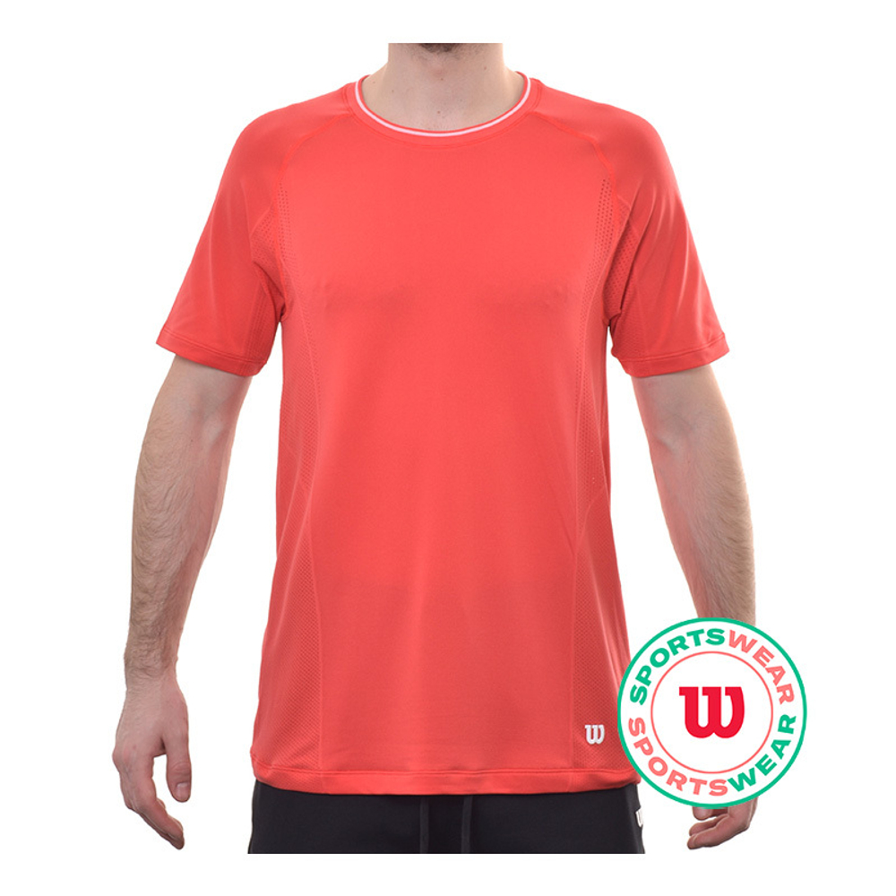 Теннисная футболка Wilson Players Seamless Crew 2.0 - Red