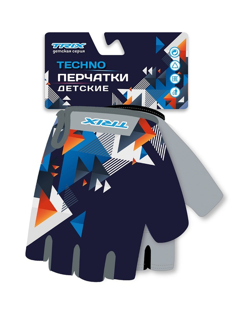 Перчатки TRIX Nw Techno детск., 6XS гелев. вставки лайкра/искусств. замша, антискользящие