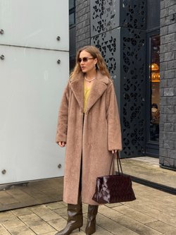 Шуба Lux макси капучино